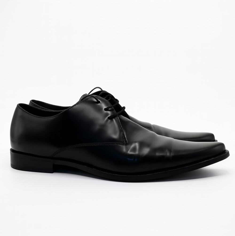 DOLCE & GABBANA Point-Toe Oxford Derby Shoes Leather Black Sz 8.5/US 9.5 $895
